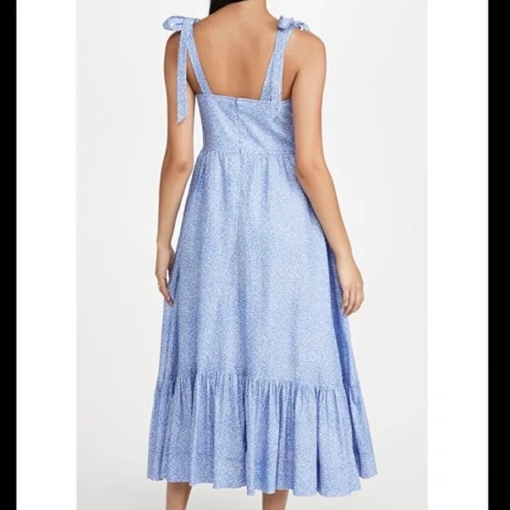 Johnathan Simkhai Georgia Bustier Midi Dress, $495 Retail, Blue Floral, Small - Picture 2 of 8